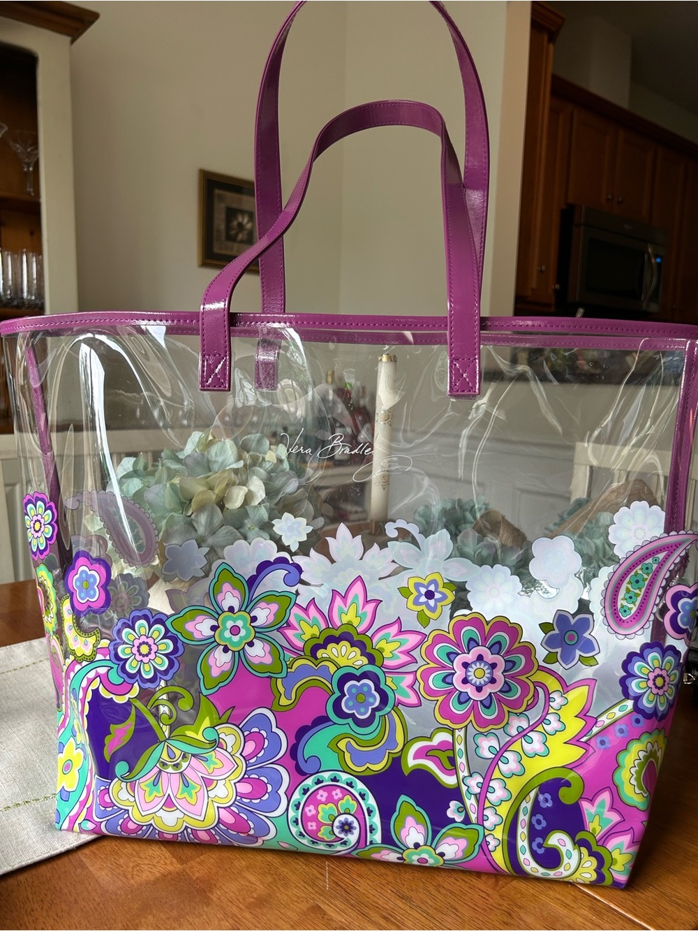 Vera Bradley Clear Tote in Heather pattern